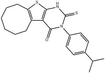 3-(4-propan-2-ylphenyl)-2-sulfanylidene-5,6,7,8,9,10-hexahydro-1H-cycloocta[2,3]thieno[2,4-b]pyrimidin-4-one Structure