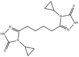 4-cyclopropyl-3-[4-(4-cyclopropyl-5-sulfanylidene-1H-1,2,4-triazol-3-yl)butyl]-1H-1,2,4-triazole-5-thione Struktur