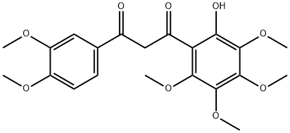 1,3-Propanedione, 1-(3,4-dimethoxyphenyl)-3-(2-hydroxy-3,4,5,6-tetramethoxyphenyl)- Struktur