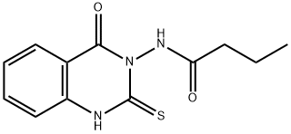 N-(4-oxo-2-sulfanylidene-1H-quinazolin-3-yl)butanamide Struktur