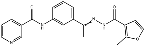 N-[3-[(Z)-C-methyl-N-[(2-methylfuran-3-carbonyl)amino]carbonimidoyl]phenyl]pyridine-3-carboxamide Struktur