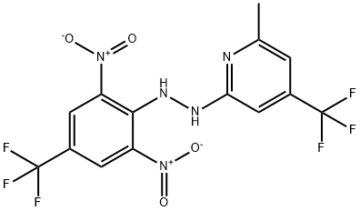 Pyridine, 2-[2-[2,6-dinitro-4-(trifluoromethyl)phenyl]hydrazinyl]-6-methyl-4-(trifluoromethyl)- Struktur