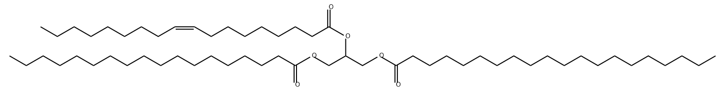 Eicosanoic acid, 2-[[(9Z)-1-oxo-9-octadecen-1-yl]oxy]-3-[(1-oxooctadecyl)oxy]propyl ester Struktur