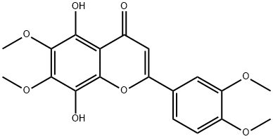 4H-1-Benzopyran-4-one, 2-(3,4-dimethoxyphenyl)-5,8-dihydroxy-6,7-dimethoxy- Struktur