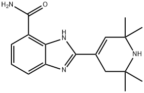 1H-Benzimidazole-7-carboxamide, 2-(1,2,3,6-tetrahydro-2,2,6,6-tetramethyl-4-pyridinyl)- Struktur