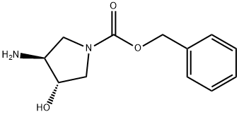 1-Pyrrolidinecarboxylic acid, 3-amino-4-hydroxy-, phenylmethyl ester, (3S,4S)- Struktur