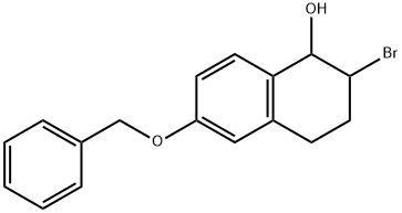 1-Naphthalenol, 2-bromo-1,2,3,4-tetrahydro-6-(phenylmethoxy)- Struktur