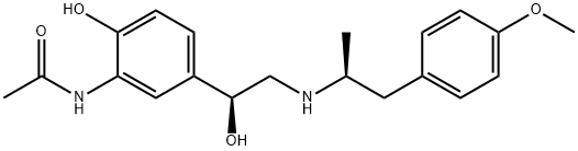 N-[2-Hydroxy-5-[(1S)-1-hydroxy-2-[[(1S)-2-(4-methoxyphenyl)-1-methylethyl]amino]ethyl]phenyl]acetamide Struktur