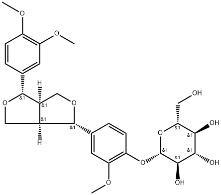 (+)-Pinoresinol monomethyl ether 4-O-β-D-glucoside, 74957-57-6, 結(jié)構(gòu)式