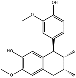 2-Naphthalenol, 5,6,7,8-tetrahydro-8-(4-hydroxy-3-methoxyphenyl)-3-methoxy-6,7-dimethyl-, (6R,7R,8R)- Struktur