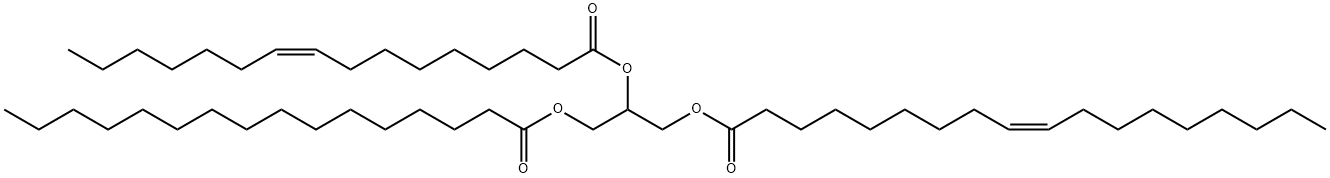 9-Octadecenoic acid (9Z)-, 2-[[(9Z)-1-oxo-9-hexadecen-1-yl]oxy]-3-[(1-oxohexadecyl)oxy]propyl ester Struktur