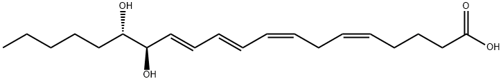 5,8,10,12-Eicosatetraenoic acid, 14,15-dihydroxy-, (5Z,8Z,10E,12E,14R,15S)- Struktur