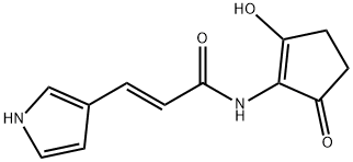 2-Propenamide, N-(2-hydroxy-5-oxo-1-cyclopenten-1-yl)-3-(1H-pyrrol-3-yl)-, (2E)- Struktur