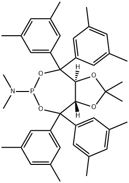 (3aS,8aS)-4,4,8,8-tetrakis(3,5-
dimethylphenyl)tetrahydro-N,
N,2,2-tetramethyl-1,3-Dioxolo
[4,5-e][1,3,2]dioxaphosphepin
-6-amine Struktur