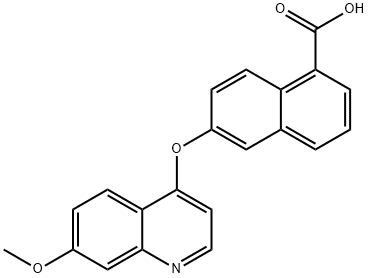 1-Naphthalenecarboxylic acid, 6-[(7-methoxy-4-quinolinyl)oxy]- Struktur