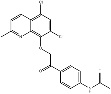 Acetamide, N-[4-[2-[(5,7-dichloro-2-methyl-8-quinolinyl)oxy]acetyl]phenyl]- Struktur