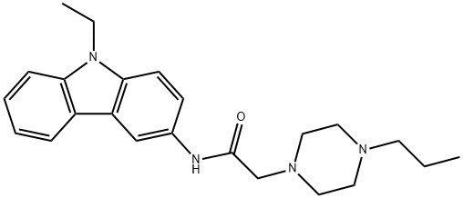 1-Piperazineacetamide, N-(9-ethyl-9H-carbazol-3-yl)-4-propyl- Struktur