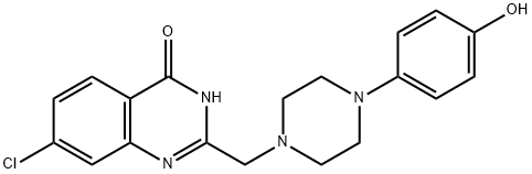 4(3H)-Quinazolinone, 7-chloro-2-[[4-(4-hydroxyphenyl)-1-piperazinyl]methyl]- Struktur