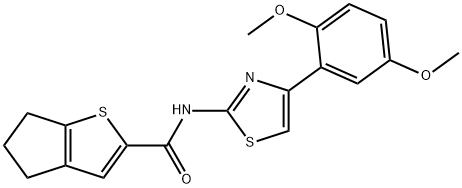 4H-Cyclopenta[b]thiophene-2-carboxamide, N-[4-(2,5-dimethoxyphenyl)-2-thiazolyl]-5,6-dihydro- Struktur