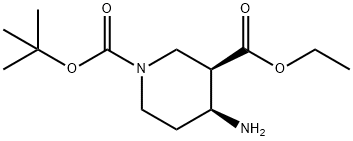 (3R,4S)-1-Boc-4-amino-piperidine-3-carboxylic acid ethyl ester Struktur