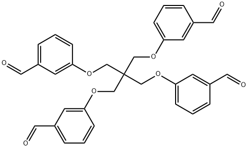 3,3'-((2,2-bis((3-formylphenoxy)methyl)propane-1,3-diyl)bis(oxy))dibenzaldehyde Struktur