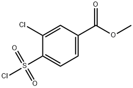 methyl 3-chloro-4-(chlorosulfonyl)benzoate Struktur