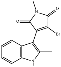 1H-Pyrrole-2,5-dione, 3-bromo-1-methyl-4-(2-methyl-1H-indol-3-yl)- Struktur