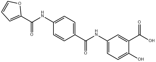 Benzoic acid, 5-[[4-[(2-furanylcarbonyl)amino]benzoyl]amino]-2-hydroxy- Struktur