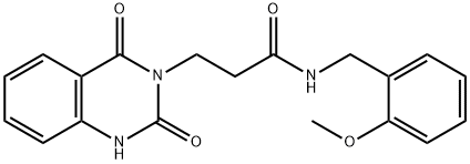 3(2H)-Quinazolinepropanamide, 1,4-dihydro-N-[(2-methoxyphenyl)methyl]-2,4-dioxo- Struktur