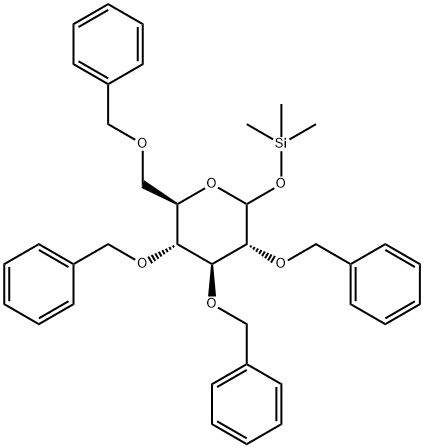 2,3,4,6-Tetrakis-O-(phenylmethyl)-1-O-(trimethylsilyl)-D-glucopyranose Struktur