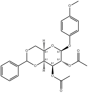 4-Methoxyphenyl 2,3-di-O-acetyl-4,6-O-benzylidene-β-D-galactopyranoside Struktur