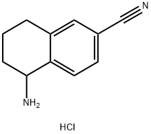 5-amino-5,6,7,8-tetrahydronaphthalene-2-carbonitrile hydrochloride Struktur