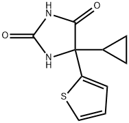 5-cyclopropyl-5-(thiophen-2-yl)imidazolidine-2,4-dione Struktur