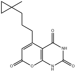 2H-Pyrano[2,3-d]pyrimidine-2,4,7(1H,3H)-trione, 5-[3-(1-methylcyclopropyl)propyl]- Struktur