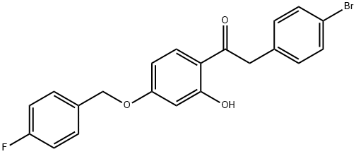 JR-7011, 1-(4-(4-Fluorobenzyloxy)-2-hydroxyphenyl)-2-(4-bromophenyl)ethanone, 97% Struktur