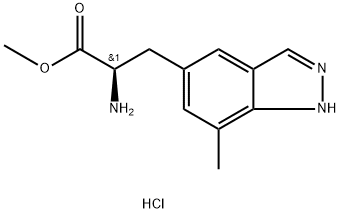 1H-Indazole-5-propanoic acid, α-amino-7-methyl-, methyl ester, hydrochloride (1:1), (αR)- Struktur