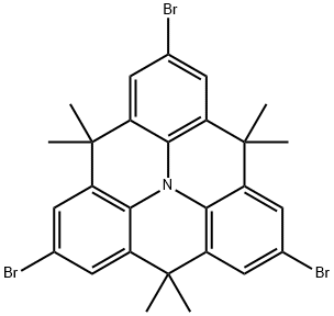 2,6,10-tribromo-4,4,8,8,12,12-hexamethyl-8,12-dihydro-4H-benzo[1,9]quinolizino[3,4,5,6,7-defg]acridine Struktur