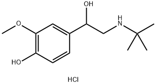 Benzenemethanol, α-[[(1,1-dimethylethyl)amino]methyl]-4-hydroxy-3-methoxy-, hydrochloride (1:1) Struktur