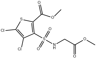 2-Thiophenecarboxylic acid, 4,5-dichloro-3-[[(2-methoxy-2-oxoethyl)amino]sulfonyl]-, methyl ester Struktur