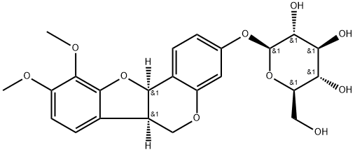 (6aR, 11 aR)-3-hydroxy-9,l0-diMethoxy pterocarpan--7--O--β--D--glucoside Struktur