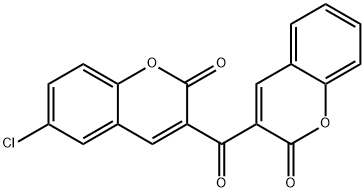 6-chloro-3-(2-oxo-2H-chromene-3-carbonyl)-2H-chromen-2-one Struktur