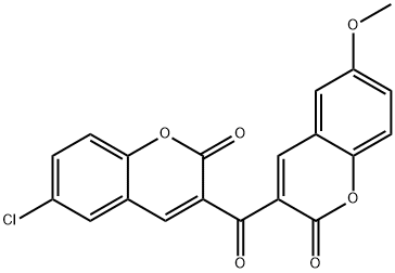 6-chloro-3-(6-methoxy-2-oxo-2H-chromene-3-carbonyl)-2H-chromen-2-one Struktur