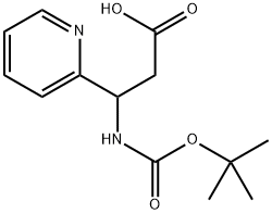 3-[[(2-methylpropan-2-yl)oxy-oxomethyl]amino]-3-(2-pyridinyl)propanoic acid Struktur