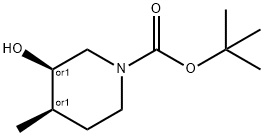 tert-butyl (3S,4S)-rel-3-hydroxy-4-methylpiperidine-1-carboxylate Struktur