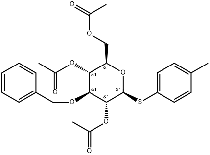 4-Methylphenyl 2,4,6-tri-O-acetyl-3-O-benzyl-1-thio-β-D-glucopyranoside Struktur