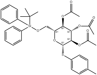 4-Methylphenyl 2,3,4-tri-O-acetyl-6-O-tert-butyldiphenylsilyl-1-thio-β-D-glucopyranoside Struktur