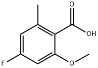 Benzoic acid, 4-fluoro-2-methoxy-6-methyl- Struktur