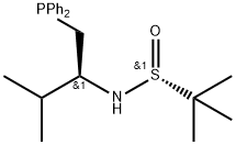 [S(R)]-N-[(1S)-1-[(Diphenylphosphino)methyl]-2-methylpropyl]-2-methyl-2-Propanesulfinamide Struktur