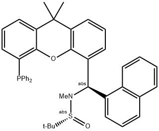 [S(R)]-N-[(R)-(1-Naphthalenyl)[5-(diphenylphosphino)-9,9-dimethyl-9H-xanthen-4-yl]methyl]-N,2-dimethyl-2-propanesulfinamide Struktur