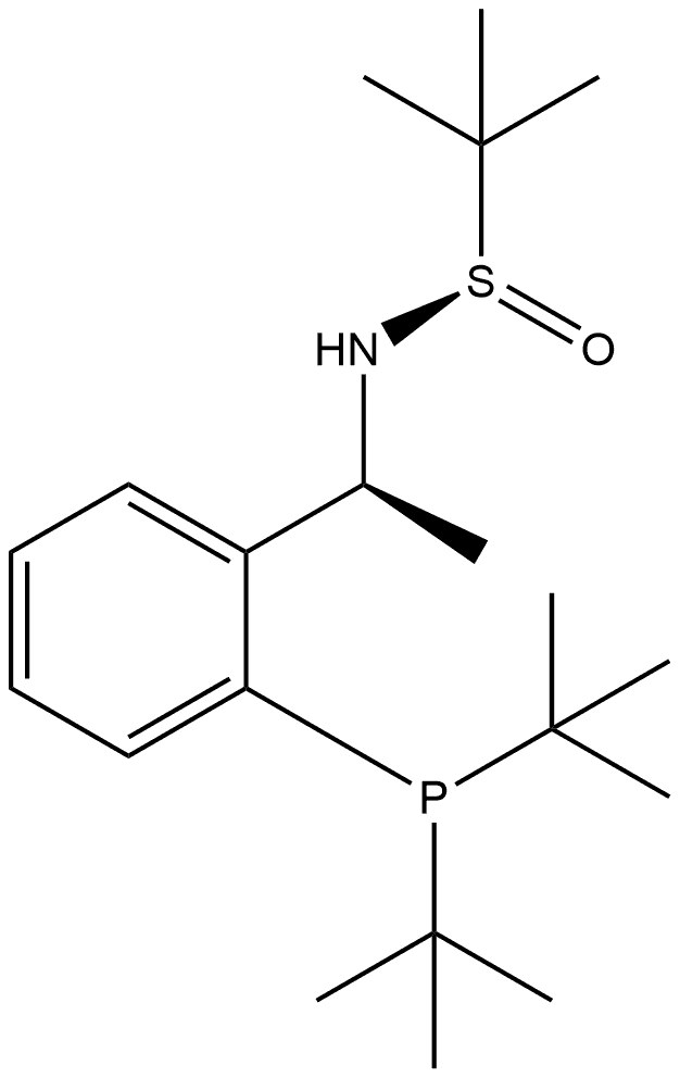 [S(R)]-N-[(S)-1-[2-(Di-tert-butylphosphanyl)phenyl]ethyl]-2-methyl-2-propanesulfinamide Struktur